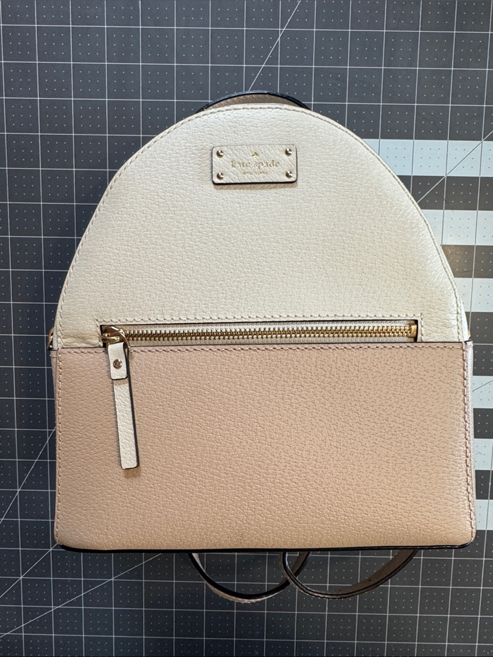 NWOT Kate Spade Leather Blush Pink and White Mini Backpack